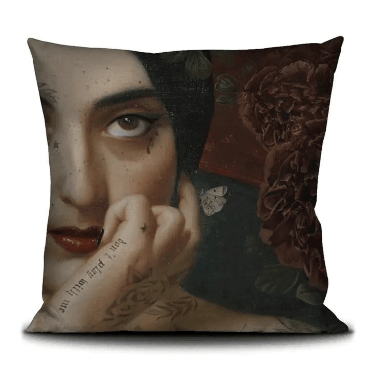 Voglio Bene Samtkissenbezug „Clementine“ – Kunstvoller Blickfang mit Paspel (50 × 50 cm)