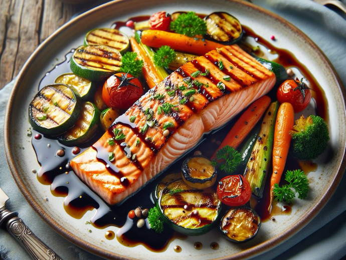 Ein kulinarisches Highlight: Lachs mit Ahornsirup-Balsamico-Glasur