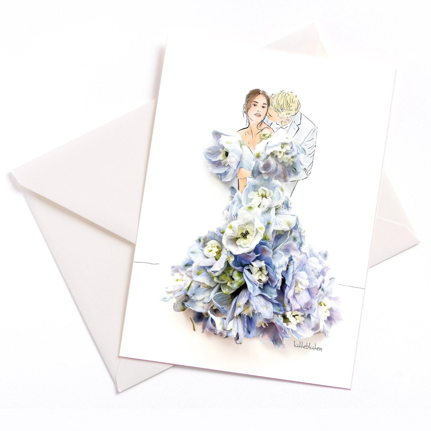 Delphinium - Hochzeitskarte mit Umschlag - Bisschen Mehr