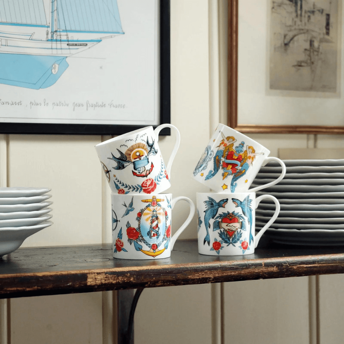 Becher Tattoo "the Sailor´s Story" - Meerjungfrauen und Dolche - Bisschen Mehr