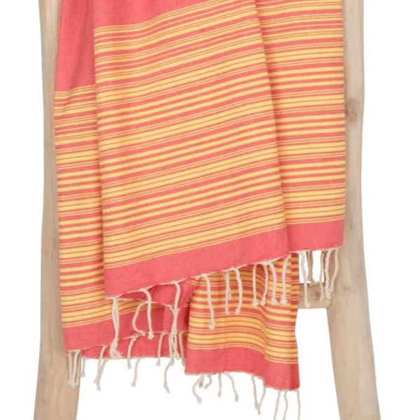 Fouta Hamamtuch - 100x190 - Strandtuch KORALLE aus 100% Baumwolle