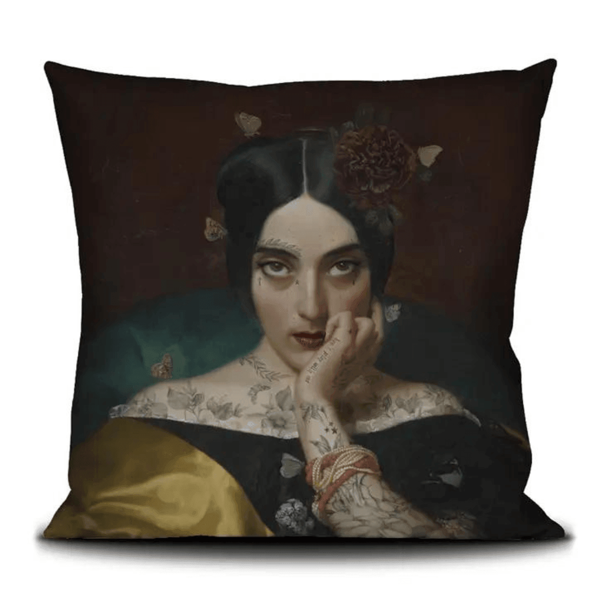 Voglio Bene Samtkissenbezug „Clementine“ – Kunstvoller Blickfang mit Paspel (50 × 50 cm)