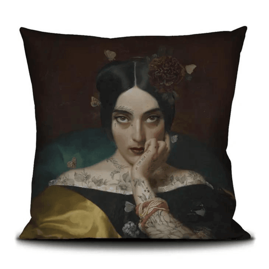 Voglio Bene Samtkissenbezug „Clementine“ – Kunstvoller Blickfang mit Paspel (50 × 50 cm)