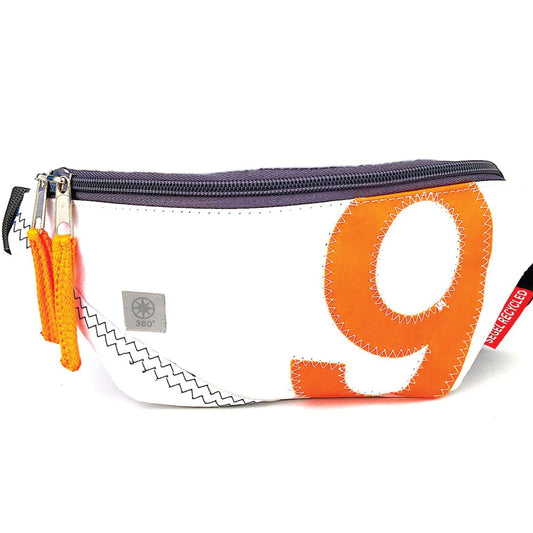 360Grad Knoten maritime Gürteltasche - aus recyceltem Segeltuch - orange