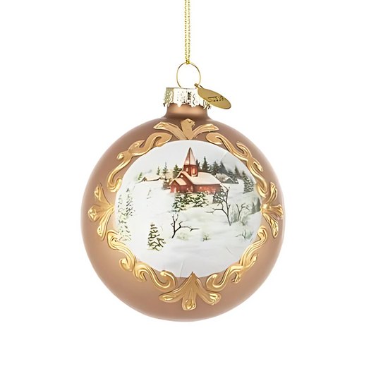 Weihnachtskugel - Winterlandschaft mit Kapelle - Bisschen Mehr