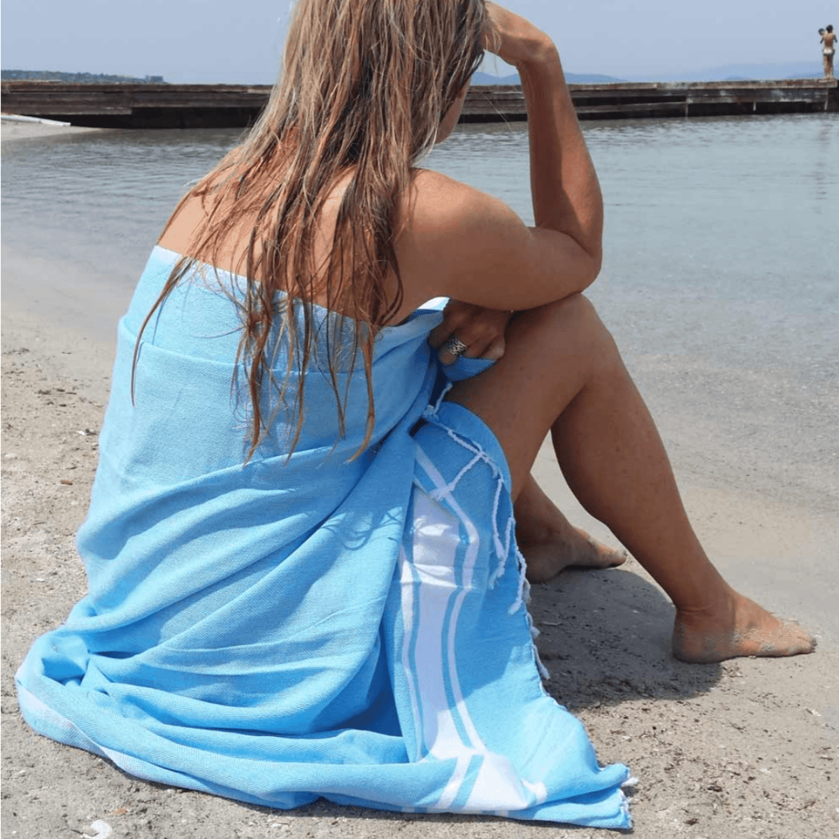 Handgewebtes Hamam Badetuch - SOL aus 100% Baumwolle - Bisschen Mehr