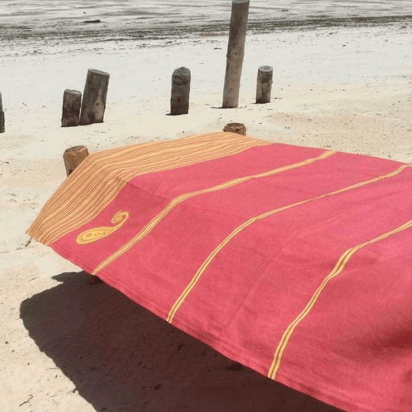 Fouta Hamamtuch - 100x190 - Strandtuch KORALLE aus 100% Baumwolle