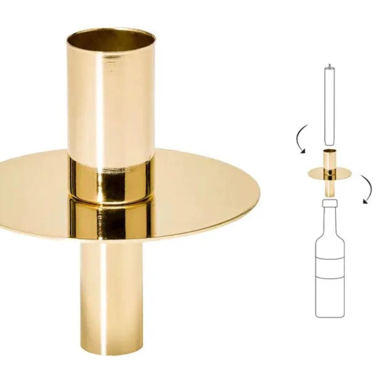 Edzard - Flaschenaufsatz Kerzenhalter Gold - Bisschen Mehr