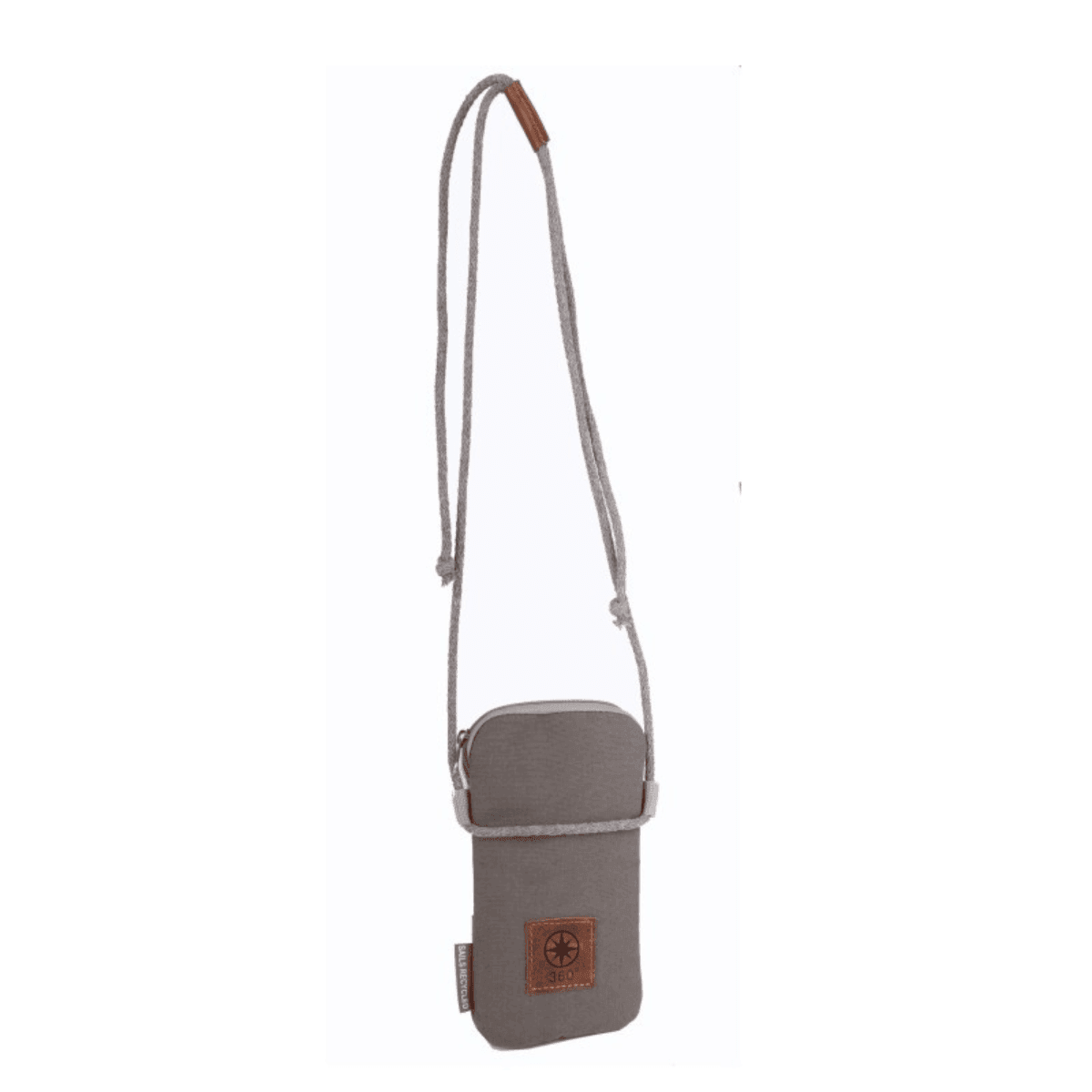360Grad Nautik Lütt maritime Handytasche - aus recyceltem Segeltuch - orange / weiß - Bisschen Mehr
