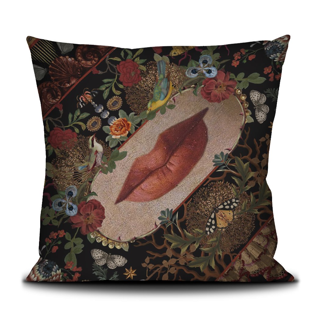 Voglio Bene Outdoor-Kissenbezug „La Bocca“ – Kunstvoller Blickfang im XL-Format (60 × 60 cm)