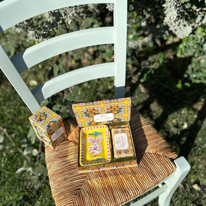 Vegane Körperseife mit Keramikschale - Positano Sunray in einer Geschenkbox