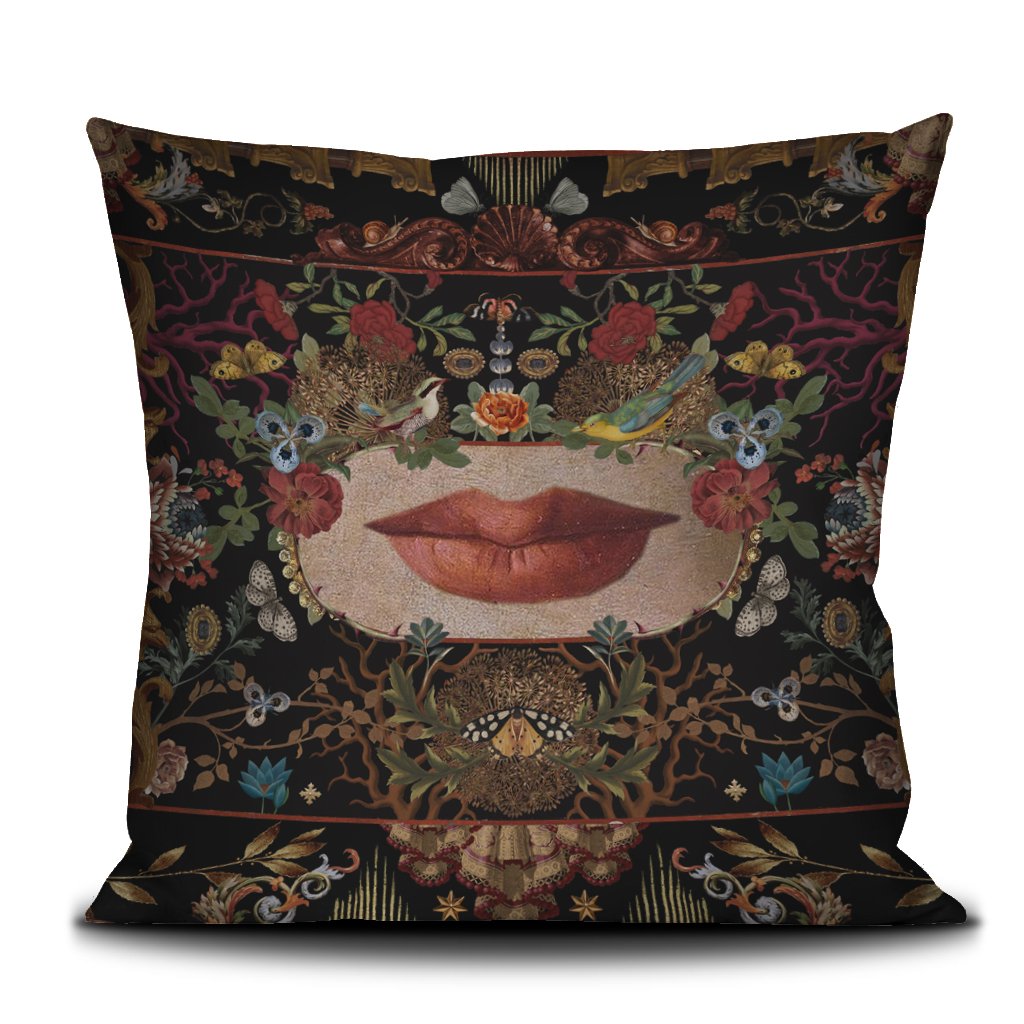 Voglio Bene Outdoor-Kissenbezug „La Bocca“ – Kunstvoller Blickfang im XL-Format (60 × 60 cm)