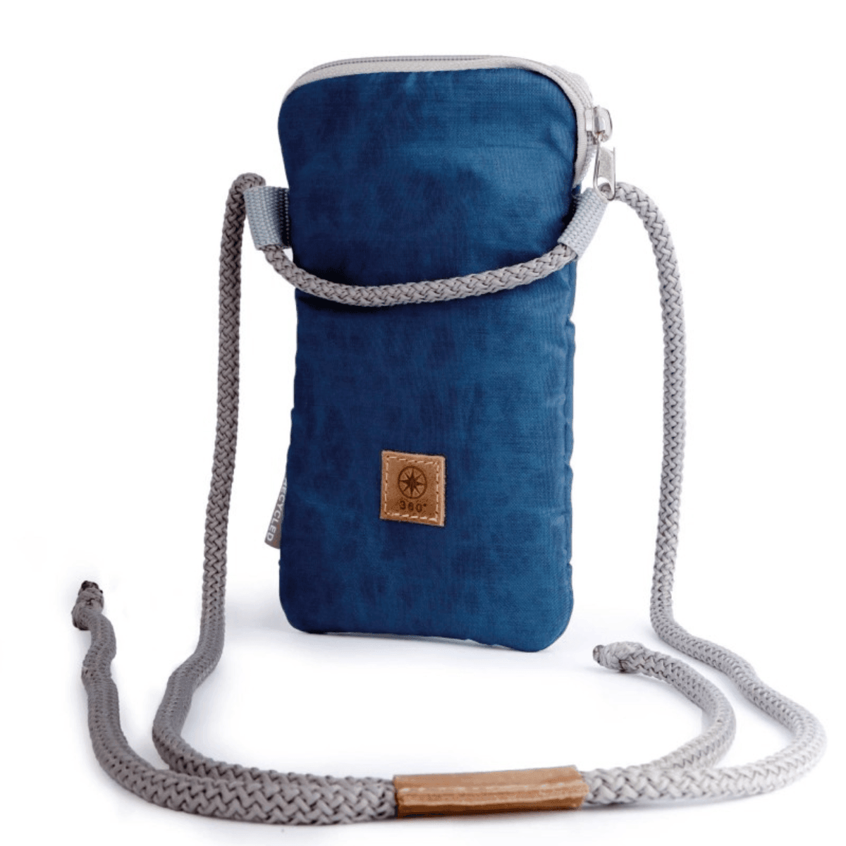 360Grad Nautik Lütt maritime Handytasche - aus recyceltem Segeltuch - rot / blau - Bisschen Mehr