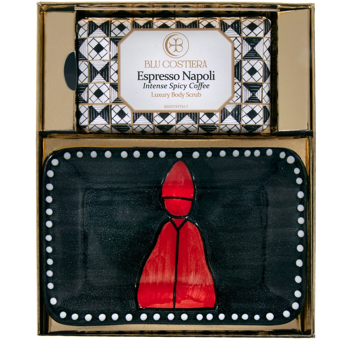 Limitierte Geschenkbox „Neapel“ – Kaffeeseife & Handgemachte San Gennaro Keramikschale
