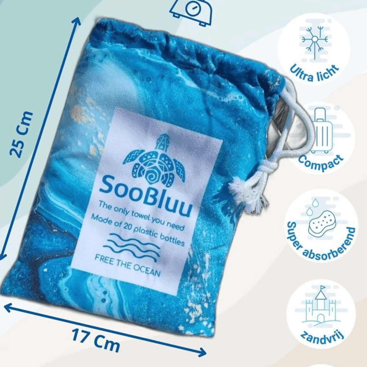 Strandtuch OCEAN aus recycelten rPET Flaschen 100 x 160 cm