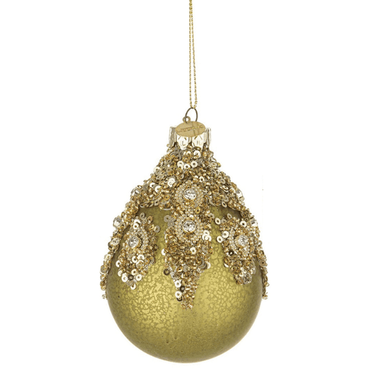 Weihnachtskugel - Melissa Green Ornament Tropfen - Bisschen Mehr