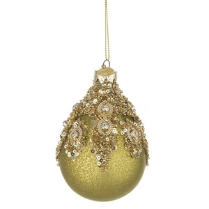 Weihnachtskugel - Melissa Green Ornament Tropfen
