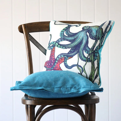 Cream Cornwall Kissenbezug aus Leinen - Rainbow Reef 45 x 45 cm