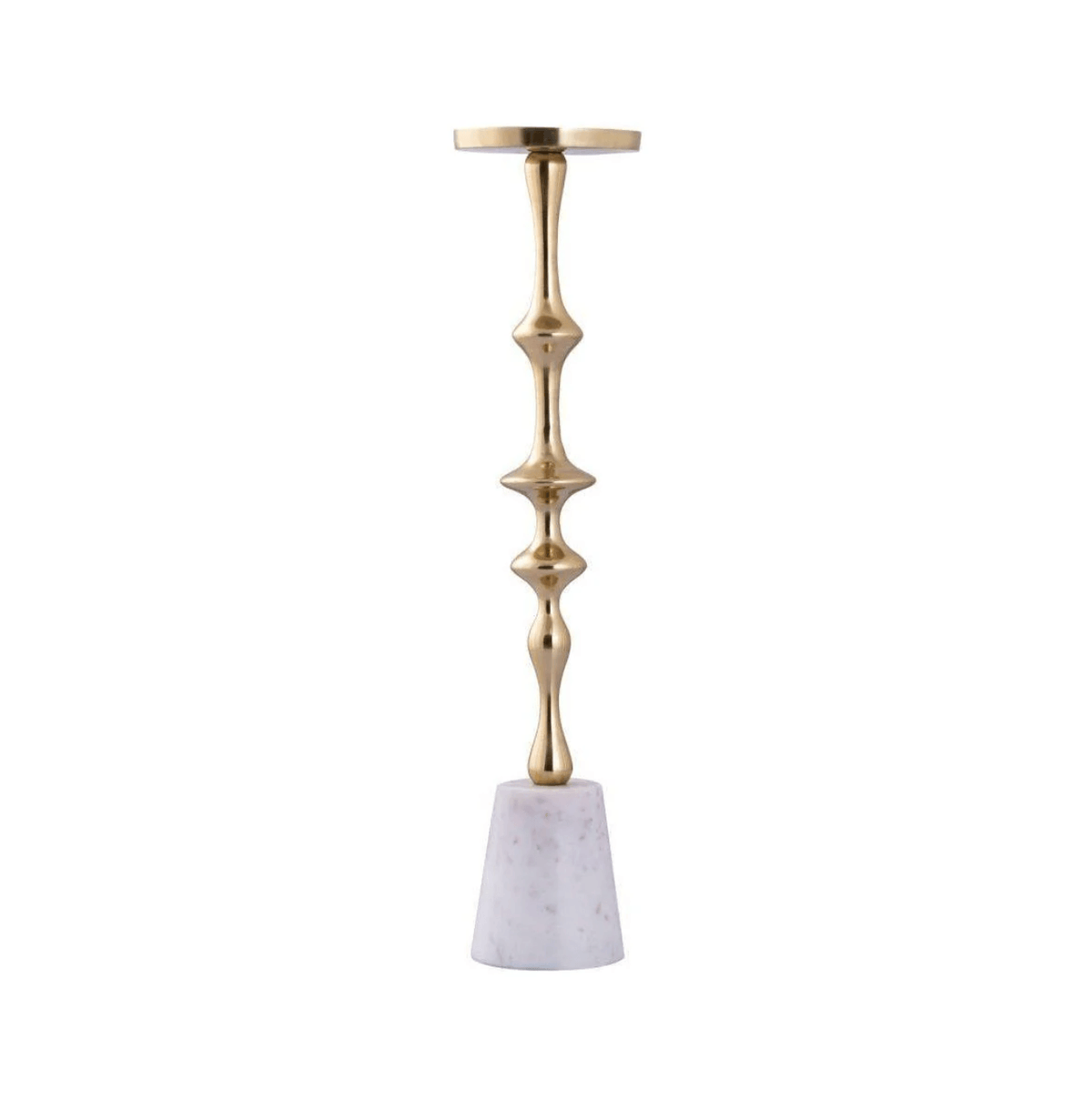 PTMD Kerzenhalter Gold mit Marmorsockel (49 cm) – Luxuriöser Ständer