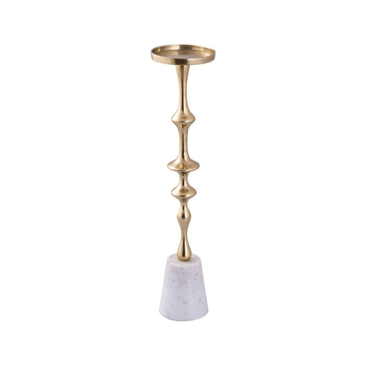 PTMD Kerzenhalter Gold mit Marmorsockel (49 cm) – Luxuriöser Ständer