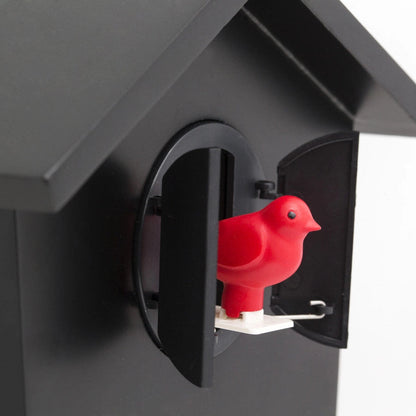 KOOKOO - Bird House moderne Kuckucksuhr schwarz