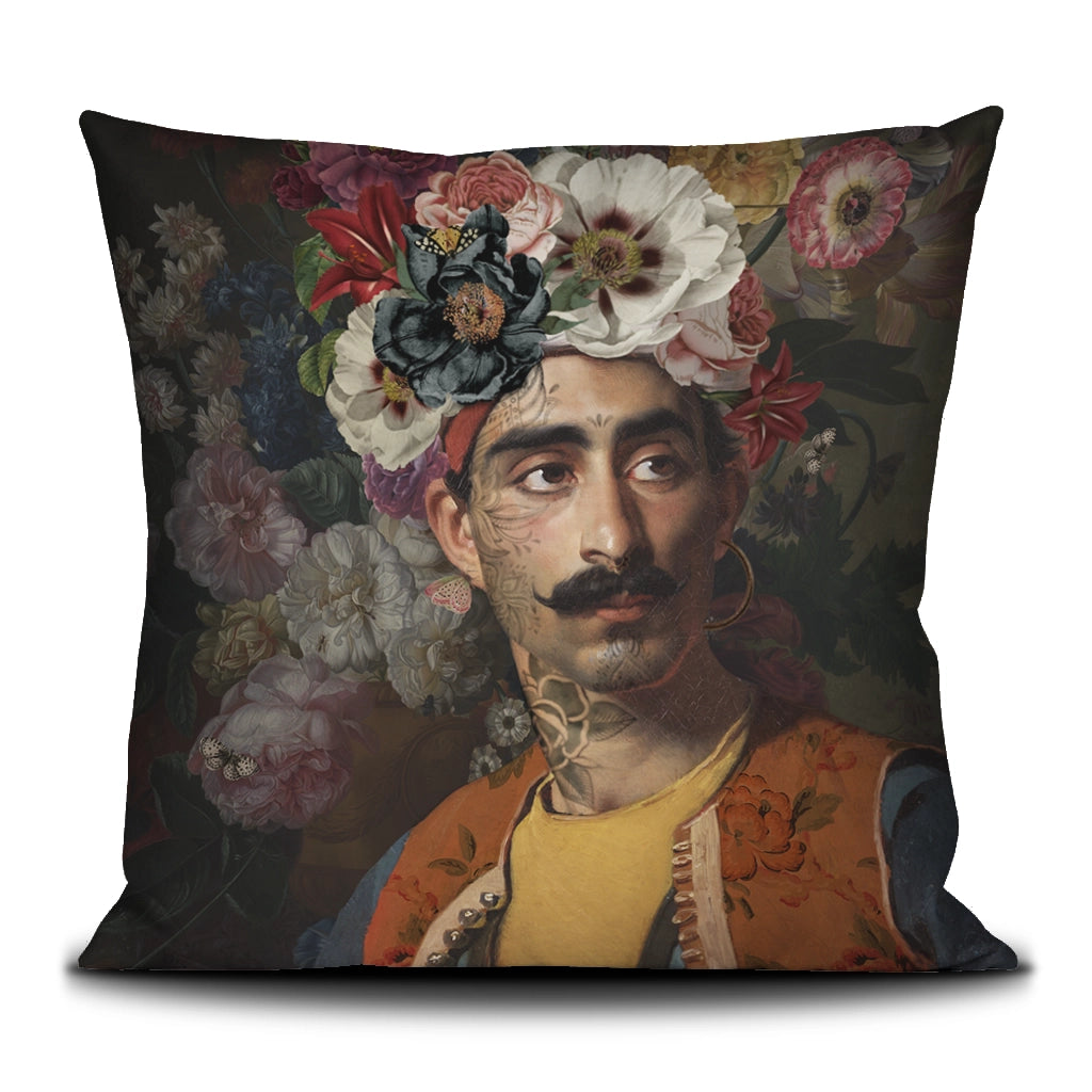 Voglio Bene Samtkissenbezug „Hassan“ – Kunstvoller Blickfang mit Paspel (50 × 50 cm)