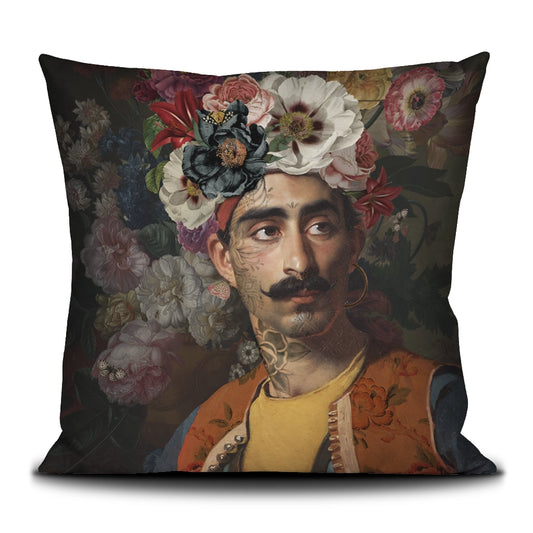Voglio Bene Samtkissenbezug „Hassan“ – Kunstvoller Blickfang mit Paspel (50 × 50 cm)