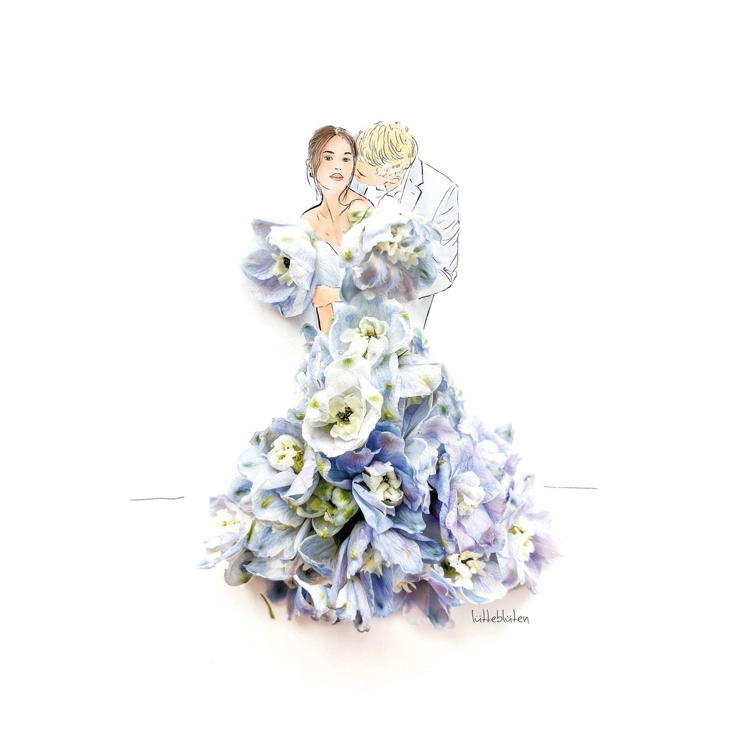 Delphinium - Hochzeitskarte mit Umschlag - Bisschen Mehr