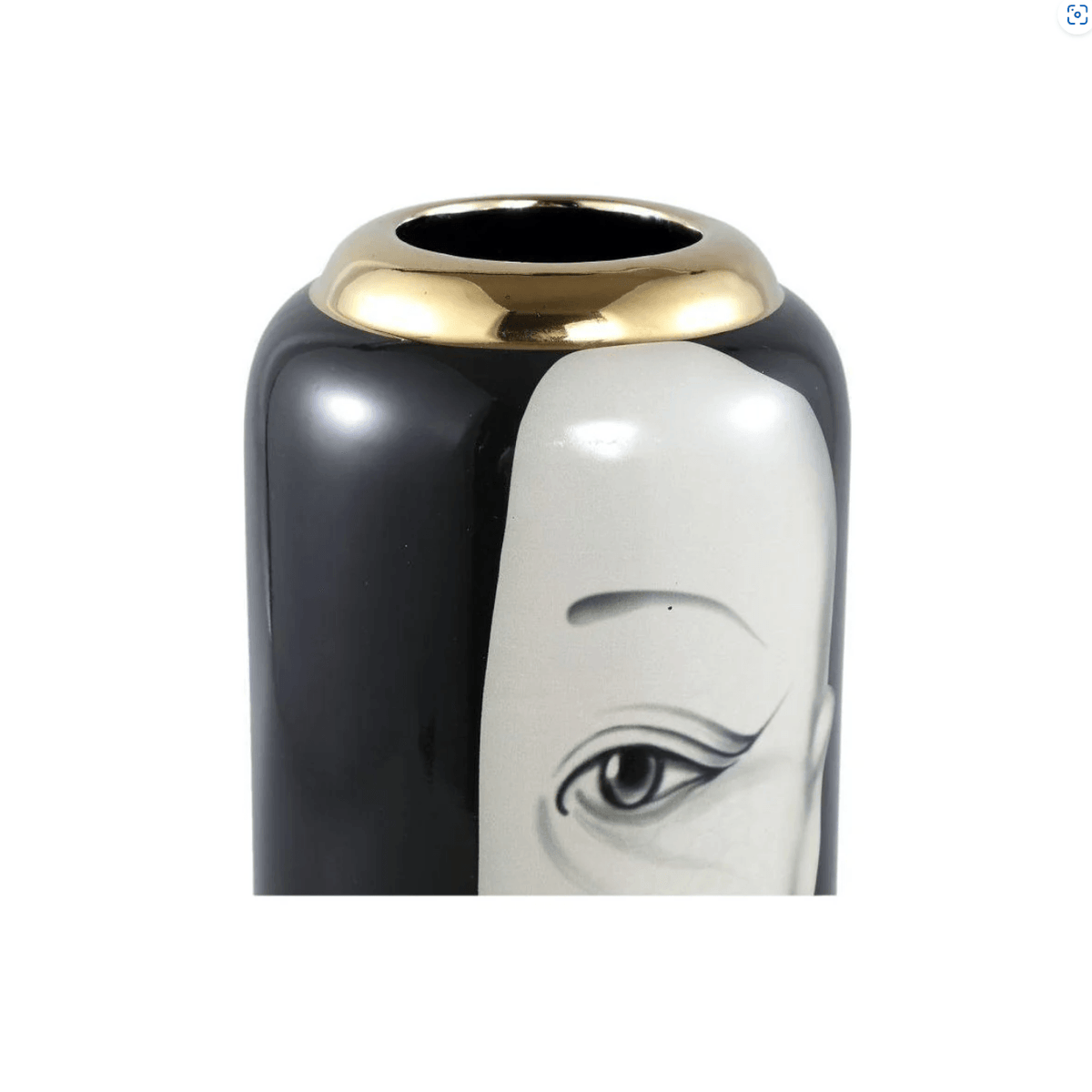 PTMD Keramikvase in Schwarz & Gold (40 cm) – Edles Deko-Kunstwerk