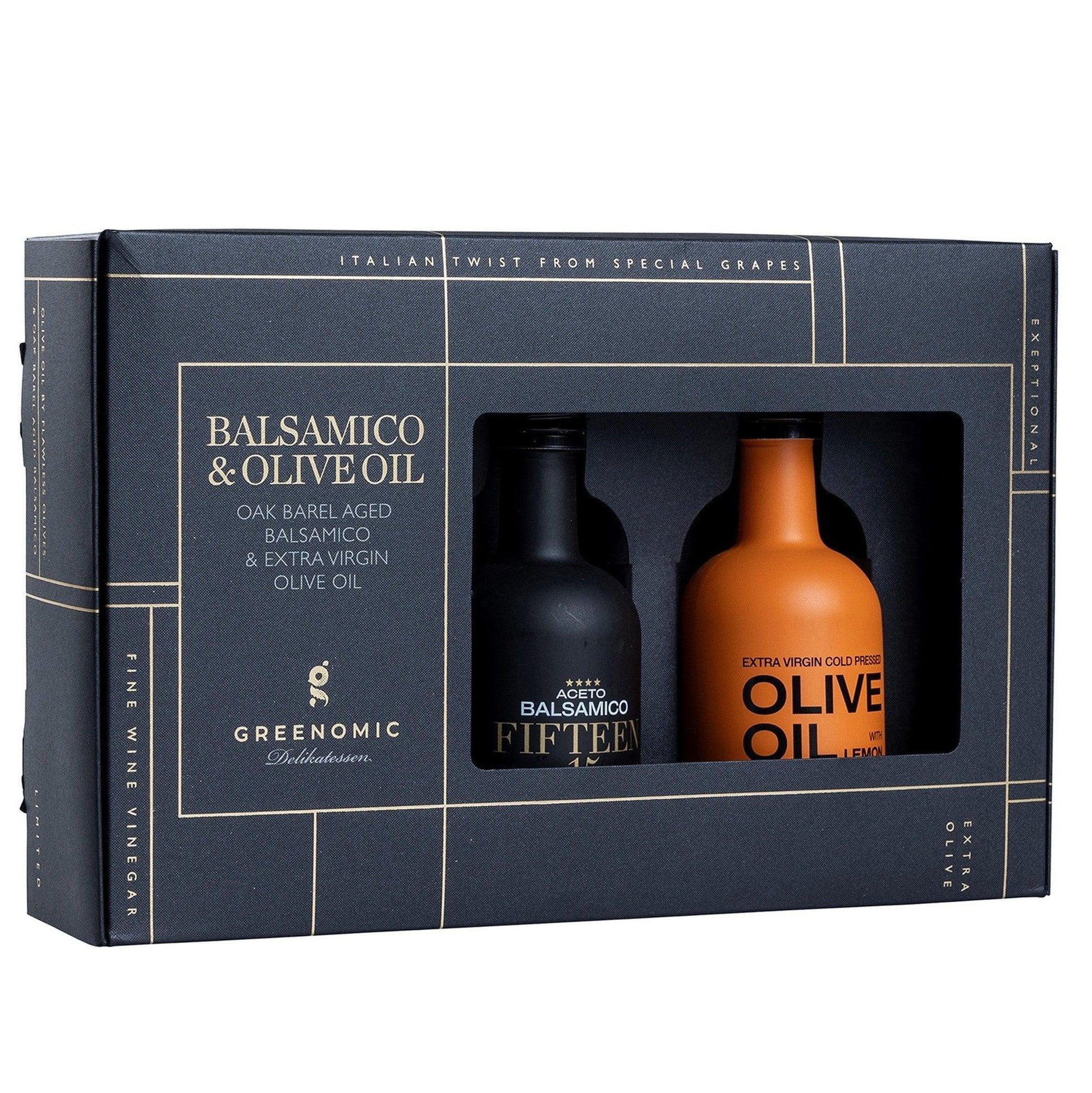 Greenomic - Ceramic Design Geschenk-Set Balsamico & Olivenöl Lemon - Bisschen Mehr